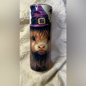Halloween baby highland cow witch 20oz tumbler